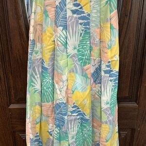 Tropical Print A-Line Skirt